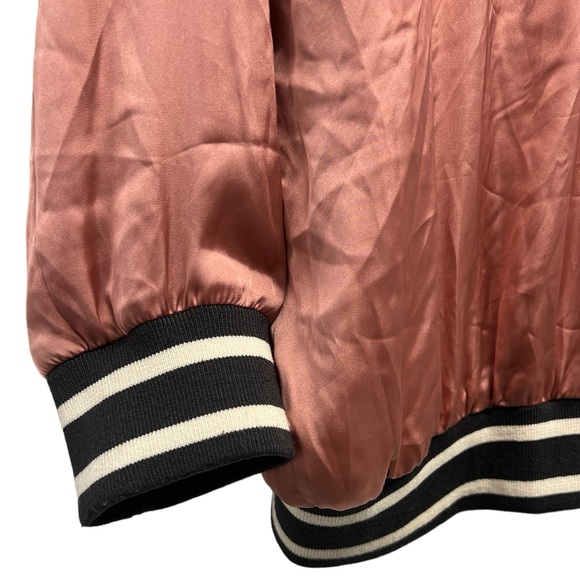 LIMITED Edition Pink Satin Embroidered Floral Billabong Jacket  Size Medium - Picture 14 of 15